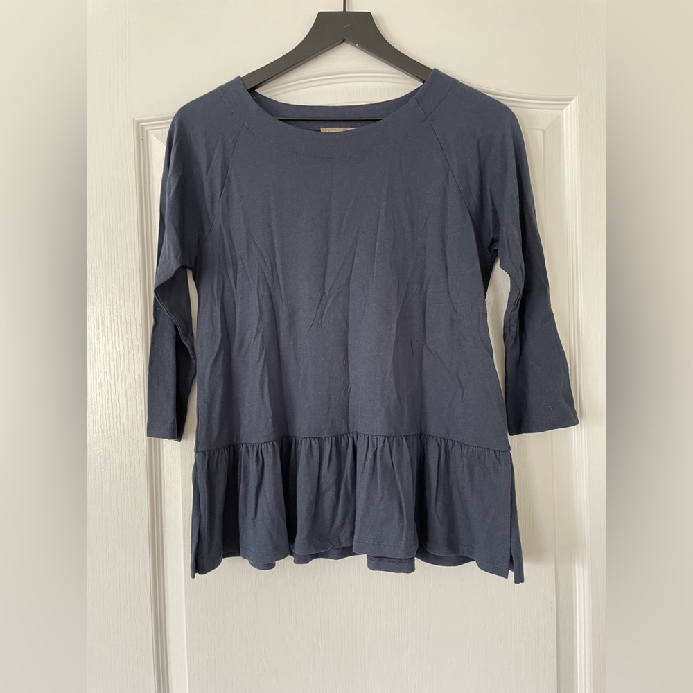 NWT - Lilla P - 3/4 length sleeve Peplum Blouse - Size Small